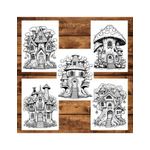 Carti si Birotica - Carti - Carti pentru copii - Carti de colorat - Carte de colorat pentru adulti, 38 de ilustratii, Case magice, 86 pagini, A5 - Infinity.ro