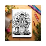 Carti si Birotica - Carti - Carti pentru copii - Carti de colorat - Carte de colorat pentru adulti, 38 de ilustratii, Case magice, 86 pagini, A5 - Infinity.ro