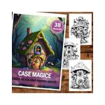 Carti si Birotica - Carti - Carti pentru copii - Carti de colorat - Carte de colorat pentru adulti, 38 de ilustratii, Case magice, 86 pagini, A5 - Infinity.ro