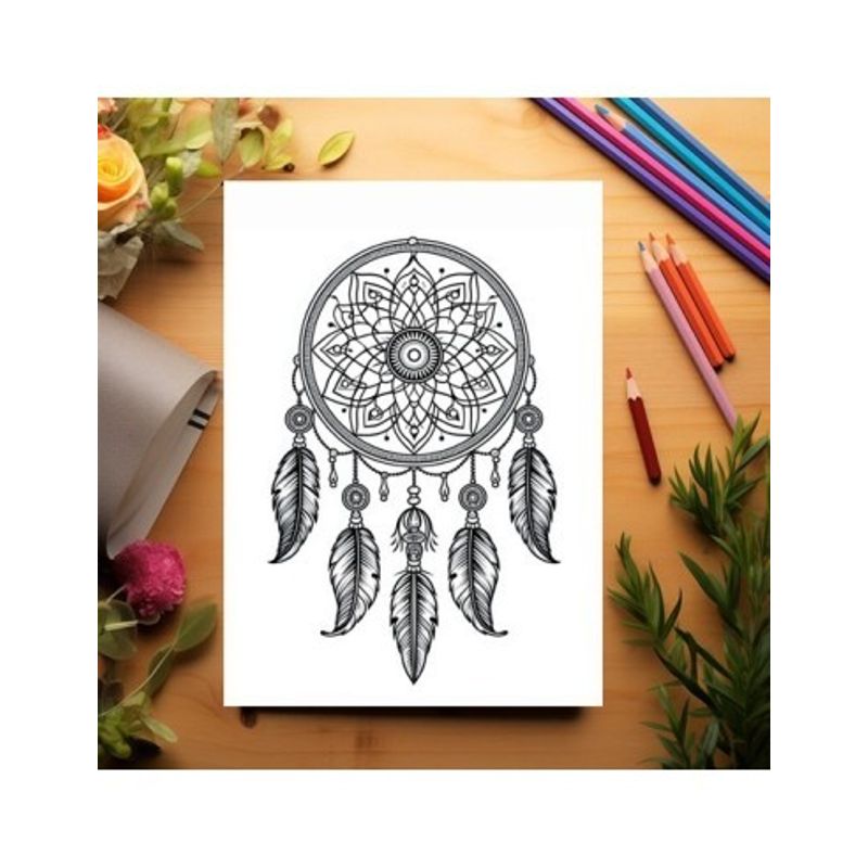 Carti si Birotica - Carti - Carti pentru copii - Carti de colorat - Carte de colorat pentru adulti, 45 de ilustratii, Dreamcatcher - Volumul II, 96 pagini, A5 - Infinity.ro