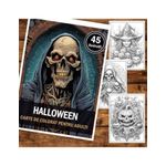 Carti si Birotica - Carti - Carti pentru copii - Carti de colorat - Carte de colorat pentru adulti, 45 de ilustratii, Halloween, 96 pagini, A5 - Infinity.ro