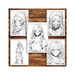 Carti si Birotica - Carti - Carti pentru copii - Carti de colorat - Carte de colorat pentru adulti, 50 de ilustratii Anime Ninja Girls, 106 pagini, A5 - Infinity.ro
