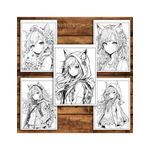 Carti si Birotica - Carti - Carti pentru copii - Carti de colorat - Carte de colorat pentru adulti, 50 de ilustratii Anime Neko Girls, 106 pagini, A5 - Infinity.ro