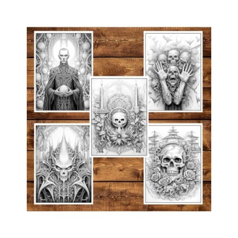 Carti si Birotica - Carti - Carti pentru copii - Carti de colorat - Carte de colorat pentru adulti, 45 de ilustratii, Halloween, 96 pagini, A5 - Infinity.ro