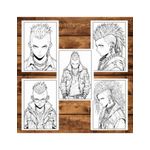 Carti si Birotica - Carti - Carti pentru copii - Carti de colorat - Carte de colorat pentru adulti, 50 de ilustratii Anime Punk Boys, 106 pagini, A5 - Infinity.ro