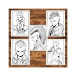 Carti si Birotica - Carti - Carti pentru copii - Carti de colorat - Carte de colorat pentru adulti, 50 de ilustratii Anime Punk Boys, 106 pagini, A5 - Infinity.ro