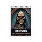 Carti si Birotica - Carti - Carti pentru copii - Carti de colorat - Carte de colorat pentru adulti, 45 de ilustratii, Halloween, 96 pagini, A5 - Infinity.ro
