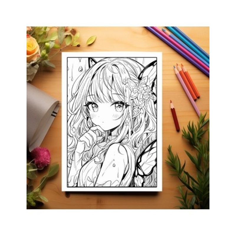 Carti si Birotica - Carti - Carti pentru copii - Carti de colorat - Carte de colorat pentru adulti, 45 de ilustratii, Anime Fairies - Volumul III, 96 pagini, A5 - Infinity.ro