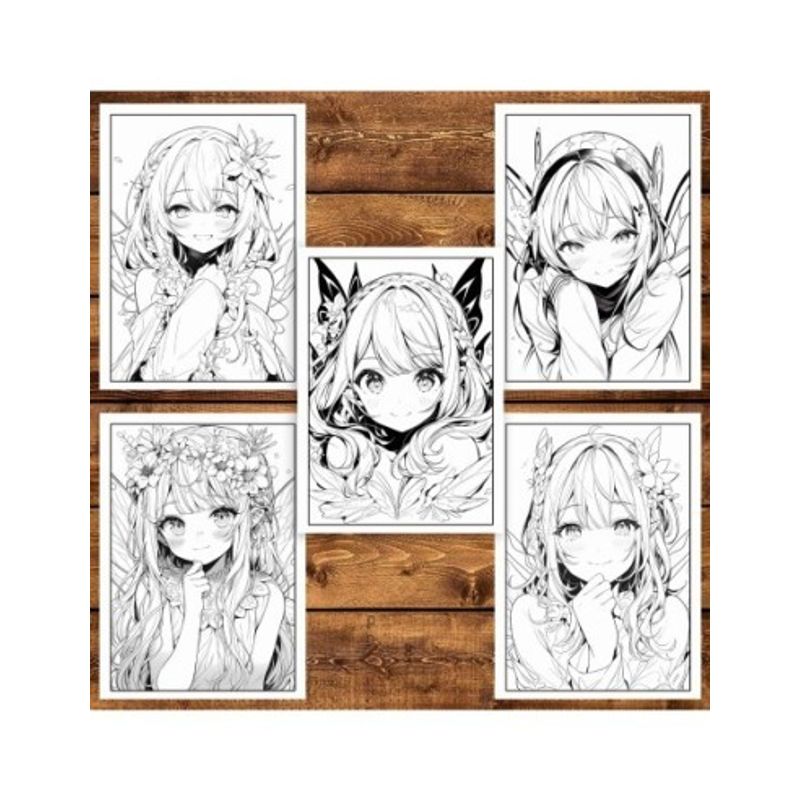 Carti si Birotica - Carti - Carti pentru copii - Carti de colorat - Carte de colorat pentru adulti, 45 de ilustratii, Anime Fairies - Volumul III, 96 pagini, A5 - Infinity.ro