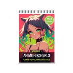 Carti si Birotica - Carti - Carti pentru copii - Carti de colorat - Carte de colorat pentru adulti, 50 de ilustratii Anime Neko Girls, 106 pagini, A5 - Infinity.ro