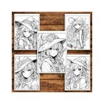 Carti si Birotica - Carti - Carti pentru copii - Carti de colorat - Carte de colorat pentru adulti, 50 de ilustratii Anime Witches, 106 pagini, A5 - Infinity.ro