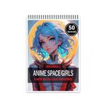 Carti si Birotica - Carti - Carti pentru copii - Carti de colorat - Carte de colorat pentru adulti, 50 de ilustratii Anime Space Girls, 106 pagini, A5 - Infinity.ro