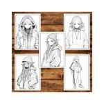 Carti si Birotica - Carti - Carti pentru copii - Carti de colorat - Carte de colorat pentru adulti, 50 de ilustratii Anime Street Elves, 106 pagini, A5 - Infinity.ro