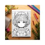 Carti si Birotica - Carti - Carti pentru copii - Carti de colorat - Carte de colorat pentru adulti, 50 de ilustratii Anime Space Girls, 106 pagini, A5 - Infinity.ro