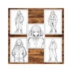 Carti si Birotica - Carti - Carti pentru copii - Carti de colorat - Carte de colorat pentru adulti, 50 de ilustratii Anime Street Elves, 106 pagini, A5 - Infinity.ro