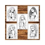 Carti si Birotica - Carti - Carti pentru copii - Carti de colorat - Carte de colorat pentru adulti, 50 de ilustratii Anime Sports Girls, 106 pagini, A5 - Infinity.ro