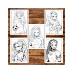 Carti si Birotica - Carti - Carti pentru copii - Carti de colorat - Carte de colorat pentru adulti, 50 de ilustratii Anime Sports Girls, 106 pagini, A5 - Infinity.ro