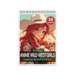 Carti si Birotica - Carti - Carti pentru copii - Carti de colorat - Carte de colorat pentru adulti, 50 de ilustratii Anime Wild West, 106 pagini, A5 - Infinity.ro