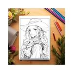 Carti si Birotica - Carti - Carti pentru copii - Carti de colorat - Carte de colorat pentru adulti, 50 de ilustratii Anime Wild West, 106 pagini, A5 - Infinity.ro