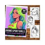 Carti si Birotica - Carti - Carti pentru copii - Carti de colorat - Carte de colorat pentru adulti, 50 de ilustratii Anime Sports Girls, 106 pagini, A5 - Infinity.ro