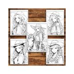 Carti si Birotica - Carti - Carti pentru copii - Carti de colorat - Carte de colorat pentru adulti, 50 de ilustratii Anime Wild West, 106 pagini, A5 - Infinity.ro