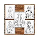 Carti si Birotica - Carti - Carti pentru copii - Carti de colorat - Carte de colorat pentru adulti, 50 de ilustratii Anime Retro Boys, 106 pagini, A5 - Infinity.ro