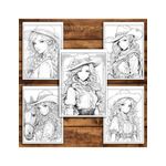 Carti si Birotica - Carti - Carti pentru copii - Carti de colorat - Carte de colorat pentru adulti, 50 de ilustratii Anime Wild West, 106 pagini, A5 - Infinity.ro