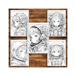 Carti si Birotica - Carti - Carti pentru copii - Carti de colorat - Carte de colorat pentru adulti, 50 de ilustratii Anime Space Girls, 106 pagini, A5 - Infinity.ro