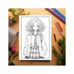 Carti si Birotica - Carti - Carti pentru copii - Carti de colorat - Carte de colorat pentru adulti, 50 de ilustratii Anime School Life, 106 pagini, A5 - Infinity.ro
