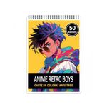 Carti si Birotica - Carti - Carti pentru copii - Carti de colorat - Carte de colorat pentru adulti, 50 de ilustratii Anime Retro Boys, 106 pagini, A5 - Infinity.ro