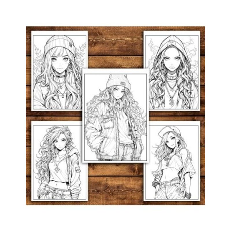 Carti si Birotica - Carti - Carti pentru copii - Carti de colorat - Carte de colorat pentru adulti, 50 de ilustratii Anime Stoner Girls, 106 pagini, A5 - Infinity.ro