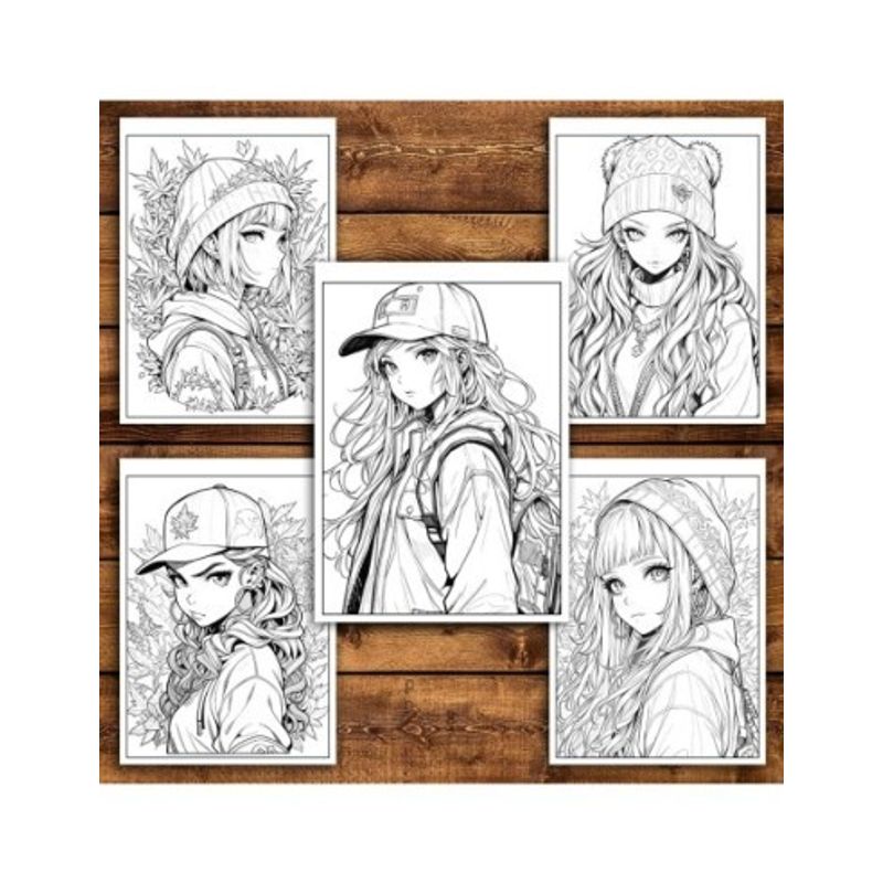 Carti si Birotica - Carti - Carti pentru copii - Carti de colorat - Carte de colorat pentru adulti, 50 de ilustratii Anime Stoner Girls, 106 pagini, A5 - Infinity.ro