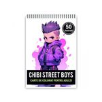 Carti si Birotica - Carti - Carti pentru copii - Carti de colorat - Carte de colorat pentru adulti, 50 de ilustratii Chibi Street Boys, 106 pagini, A5 - Infinity.ro