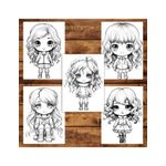 Carti si Birotica - Carti - Carti pentru copii - Carti de colorat - Carte de colorat pentru adulti, 50 de ilustratii Cute Chibi Girls, 106 pagini, A5 - Infinity.ro