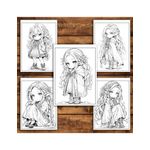 Carti si Birotica - Carti - Carti pentru copii - Carti de colorat - Carte de colorat pentru adulti, 50 de ilustratii Chibi Elf Girls, 106 pagini, A5 - Infinity.ro
