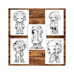 Carti si Birotica - Carti - Carti pentru copii - Carti de colorat - Carte de colorat pentru adulti, 50 de ilustratii Chibi Cyberpunk Girls, 106 pagini, A5 - Infinity.ro