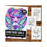 Carti si Birotica - Carti - Carti pentru copii - Carti de colorat - Carte de colorat pentru adulti, 50 de ilustratii Chibi Fairy Girls, 106 pagini, A5 - Infinity.ro