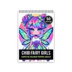 Carti si Birotica - Carti - Carti pentru copii - Carti de colorat - Carte de colorat pentru adulti, 50 de ilustratii Chibi Fairy Girls, 106 pagini, A5 - Infinity.ro