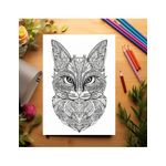 Carti si Birotica - Carti - Carti pentru copii - Carti de colorat - Carte de colorat pentru adulti, 50 de ilustratii Pisici Mandala, 106 pagini, A5 - Infinity.ro