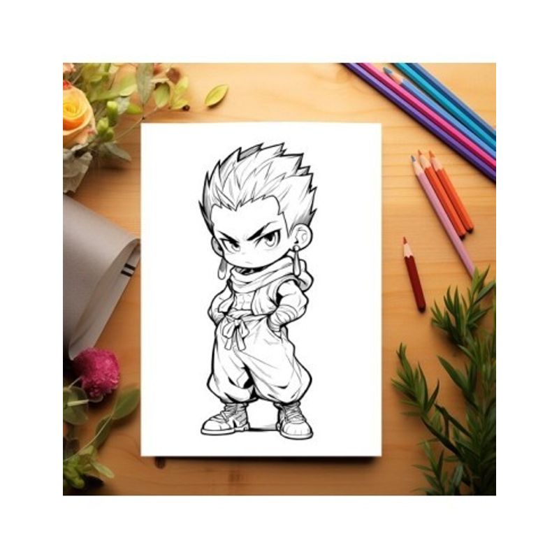 Carti si Birotica - Carti - Carti pentru copii - Carti de colorat - Carte de colorat pentru adulti, 50 de ilustratii Chibi Street Boys, 106 pagini, A5 - Infinity.ro