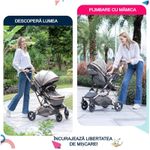 Jucarii, Copii si Bebe - Carucioare si articole de transport - Carucioare - Carucioare 2 in 1 - Carucior 2 in 1 pliabil si reversibil pentru bebelusi, cu cos de depozitare, 0-36 luni, pana la 15 kg, negru - Infinity.ro
