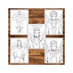 Carti si Birotica - Carti - Carti pentru copii - Carti de colorat - Carte de colorat pentru adulti, 50 de ilustratii, Anime Angel Boys, 106 pagini, A5 - Infinity.ro