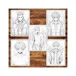 Carti si Birotica - Carti - Carti pentru copii - Carti de colorat - Carte de colorat pentru adulti, 50 de ilustratii, Anime Angel Boys, 106 pagini, A5 - Infinity.ro