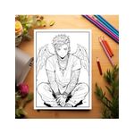 Carti si Birotica - Carti - Carti pentru copii - Carti de colorat - Carte de colorat pentru adulti, 50 de ilustratii, Anime Angel Boys, 106 pagini, A5 - Infinity.ro