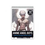 Carti si Birotica - Carti - Carti pentru copii - Carti de colorat - Carte de colorat pentru adulti, 50 de ilustratii, Anime Angel Boys, 106 pagini, A5 - Infinity.ro