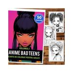 Carti si Birotica - Carti - Carti pentru copii - Carti de colorat - Carte de colorat pentru adulti, 50 de ilustratii, Anime Bad Teens - Volumul I, 106 pagini, A5 - Infinity.ro