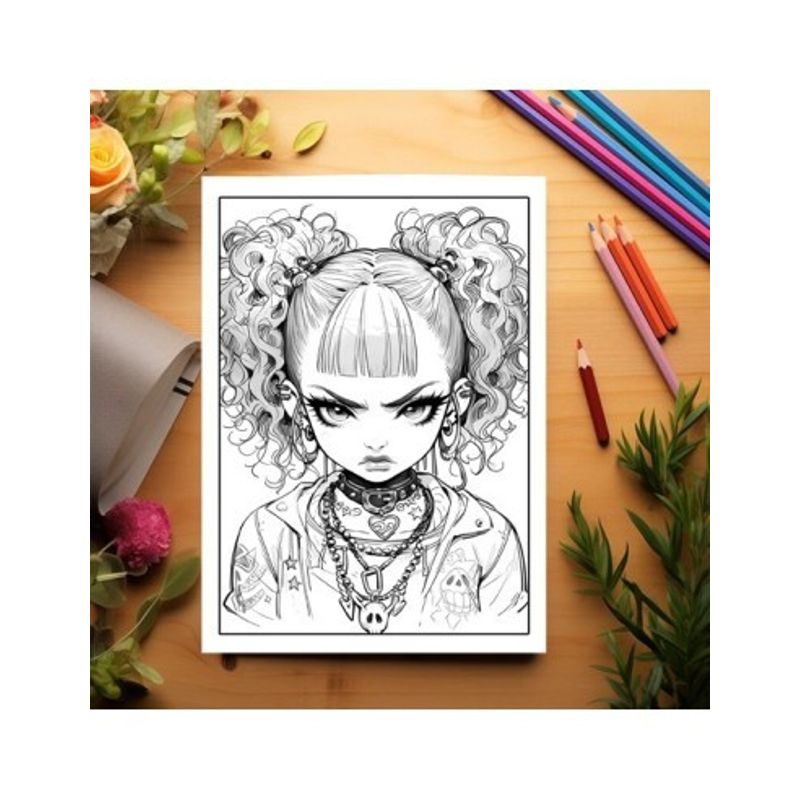 Carti si Birotica - Carti - Carti pentru copii - Carti de colorat - Carte de colorat pentru adulti, 50 de ilustratii, Anime Bad Teens - Volumul I, 106 pagini, A5 - Infinity.ro