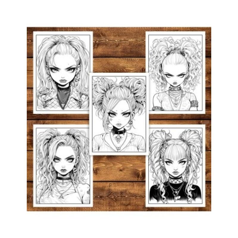 Carti si Birotica - Carti - Carti pentru copii - Carti de colorat - Carte de colorat pentru adulti, 50 de ilustratii, Anime Bad Teens - Volumul I, 106 pagini, A5 - Infinity.ro