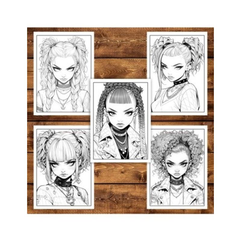 Carti si Birotica - Carti - Carti pentru copii - Carti de colorat - Carte de colorat pentru adulti, 50 de ilustratii, Anime Bad Teens - Volumul I, 106 pagini, A5 - Infinity.ro