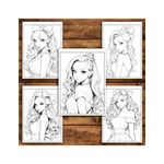 Carti si Birotica - Carti - Carti pentru copii - Carti de colorat - Carte de colorat pentru adulti, 50 de ilustratii, Anime Barbie Girls - Volumul I, 106 pagini, A5 - Infinity.ro
